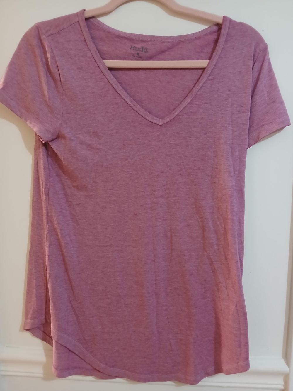 Mudd Mauve V-Neck Short Sleeve Tee